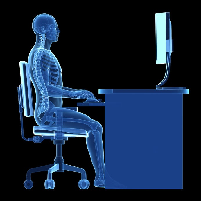 22584218 - 3d rendered medical illustration - correct sitting posture