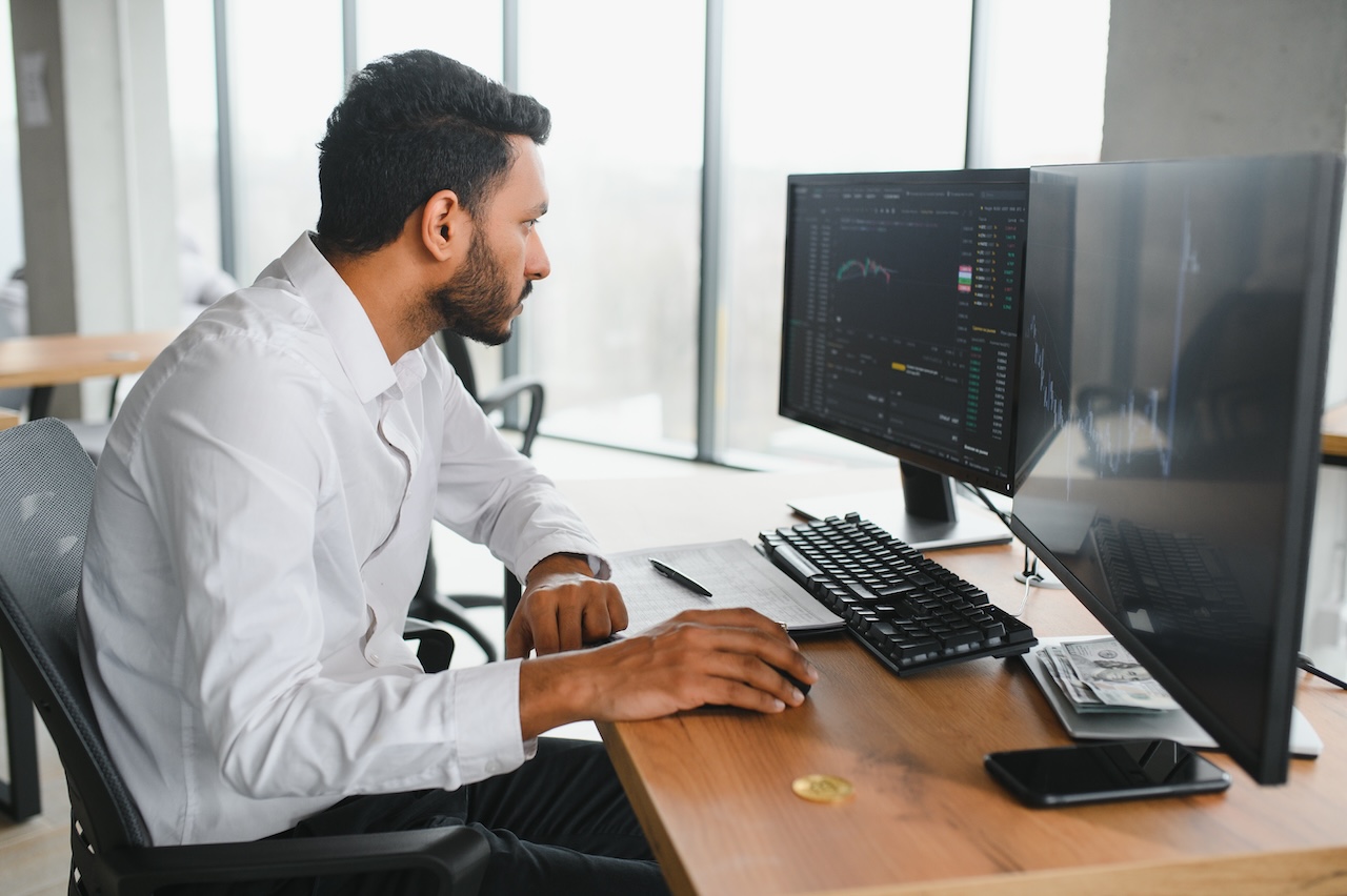 businessman working on computer in office
